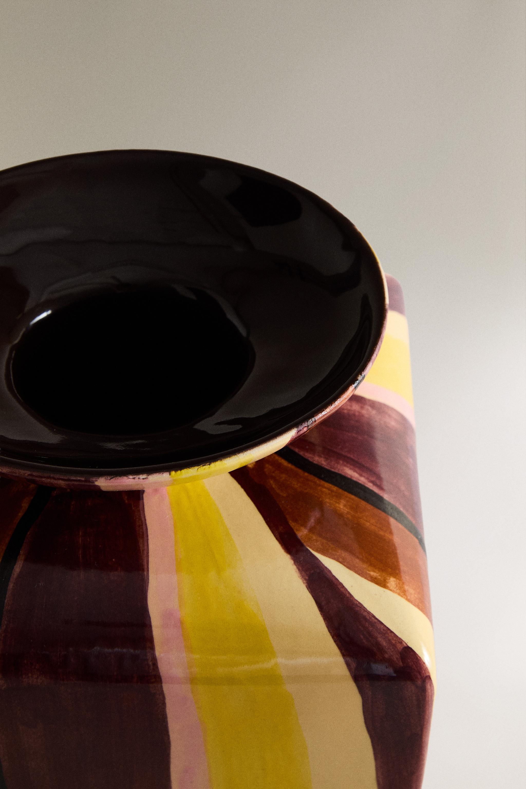 VASE CÉRAMIQUE RAYURES X COLLAGERIE