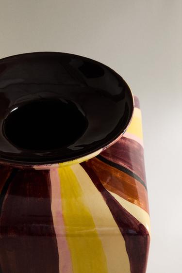 VASE CÉRAMIQUE RAYURES X COLLAGERIE - Jaune de Zara - Image 2