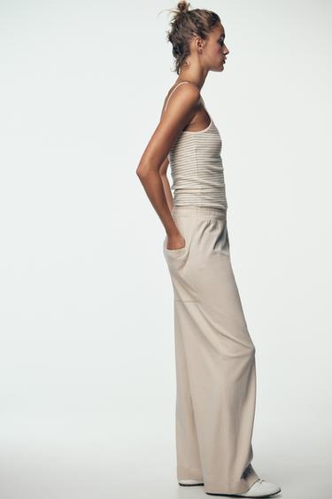 PANTALON DROIT RUSTIQUE - Sable de Zara - Image 2