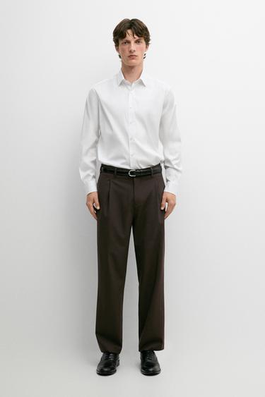 Zara Slim fit stretch cotton blend shirt - White - Image 0