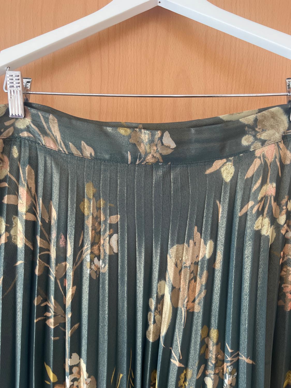 PLEATED FOIL PRINT MIDI SKIRT - Image 2