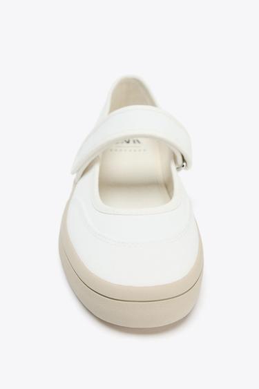 BALLERINES À BRIDE EN TISSU - Blanc de Zara - Image 5