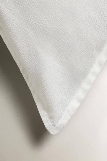 SATEEN JACQUARD PILLOWCASE (300 THREAD COUNT) - Oyster-white by Zara - Image 4