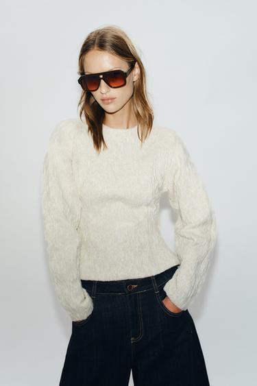 SOFT VOLUME TOP — Mid-ecru 2
