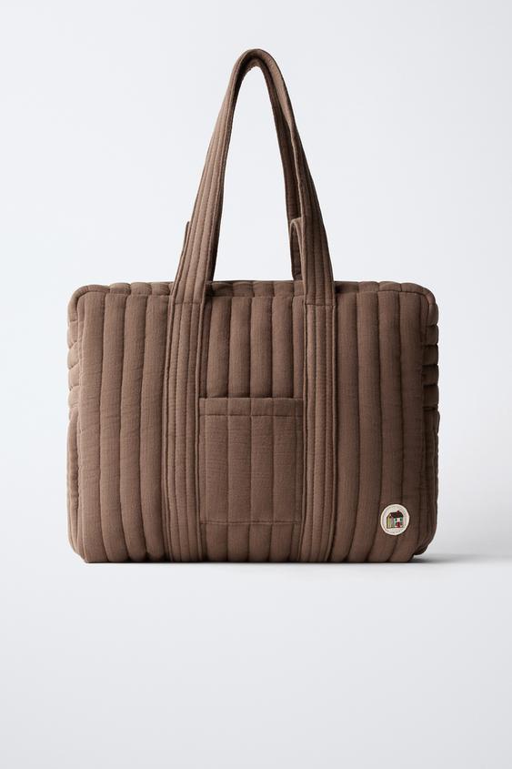 BOLSO MATERNITY ACOLCHADO - Marrón de Zara - Imagen 0