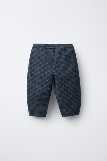 CHECK WARM BAGGY TROUSERS - Blue by Zara - Image 1