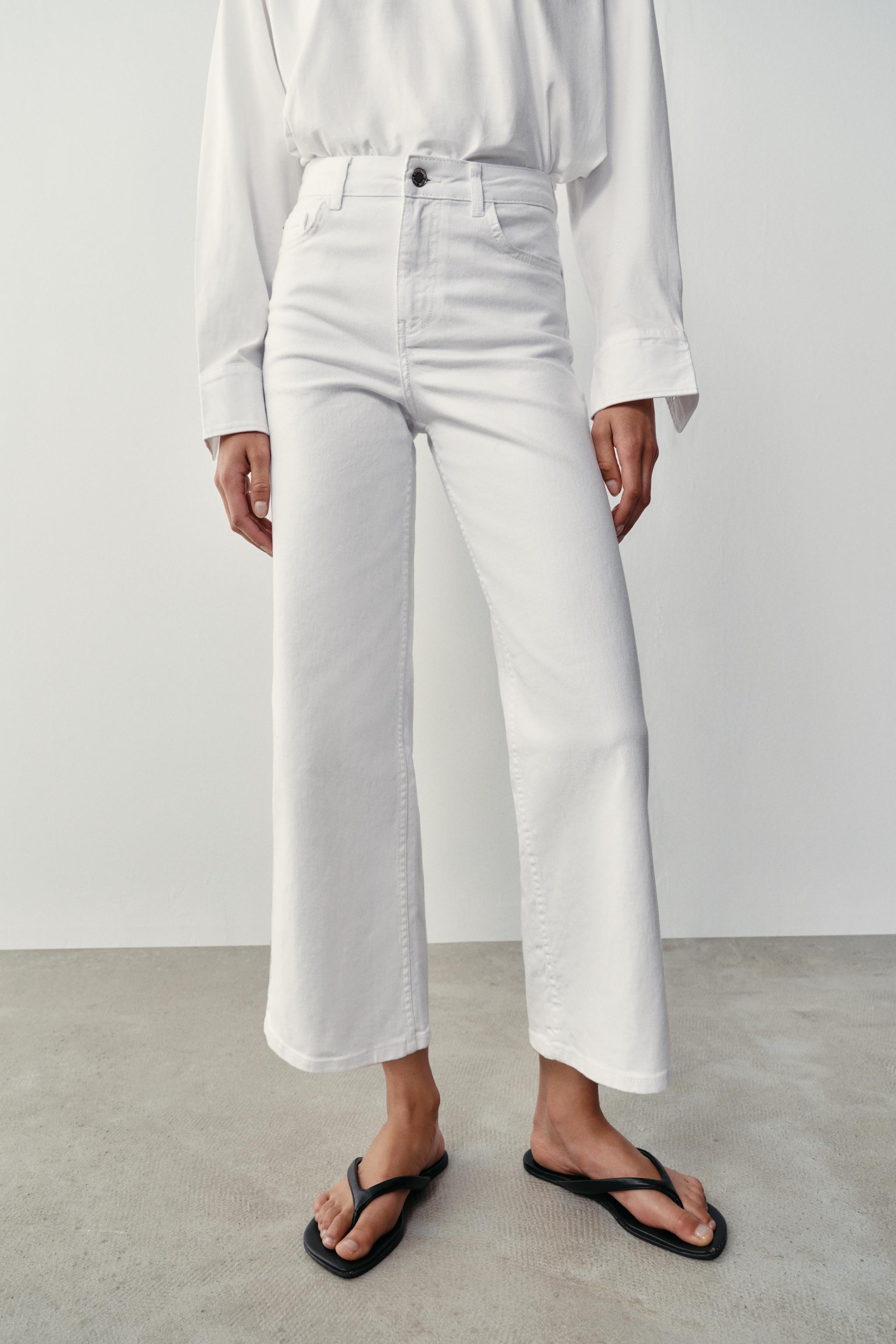 Z1975 COMFORT HIGH RISE CULOTTE JEANS — White