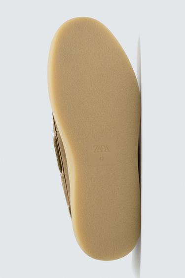 LEATHER DECK SHOES - Beige by Zara - Image 6