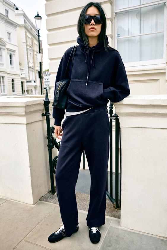 SWEATSHIRT AND TROUSERS SET - Green / Ecru by Zara - Image 0