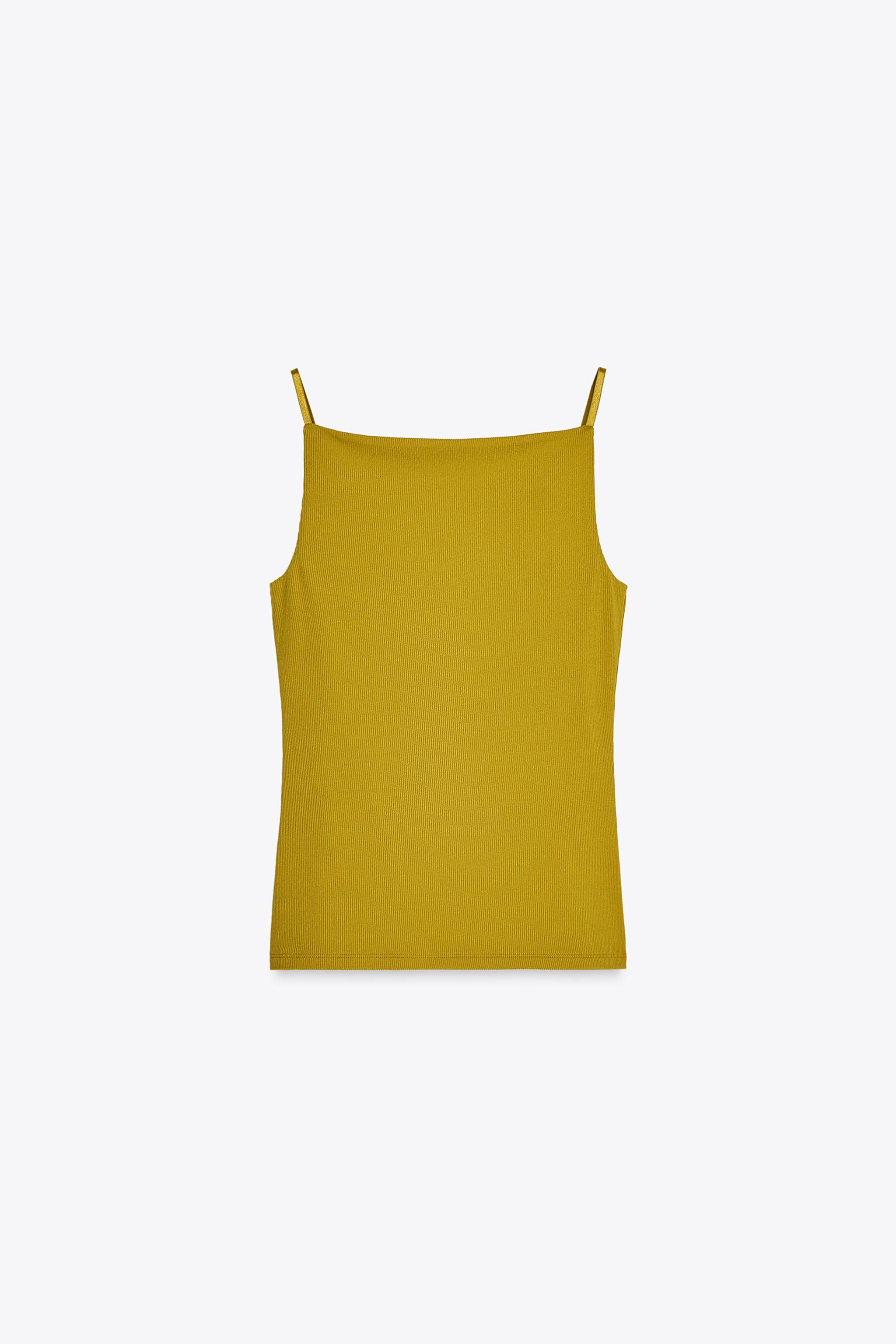 RIB KNIT POLYAMIDE STRAPPY TOP - White | ZARA United States