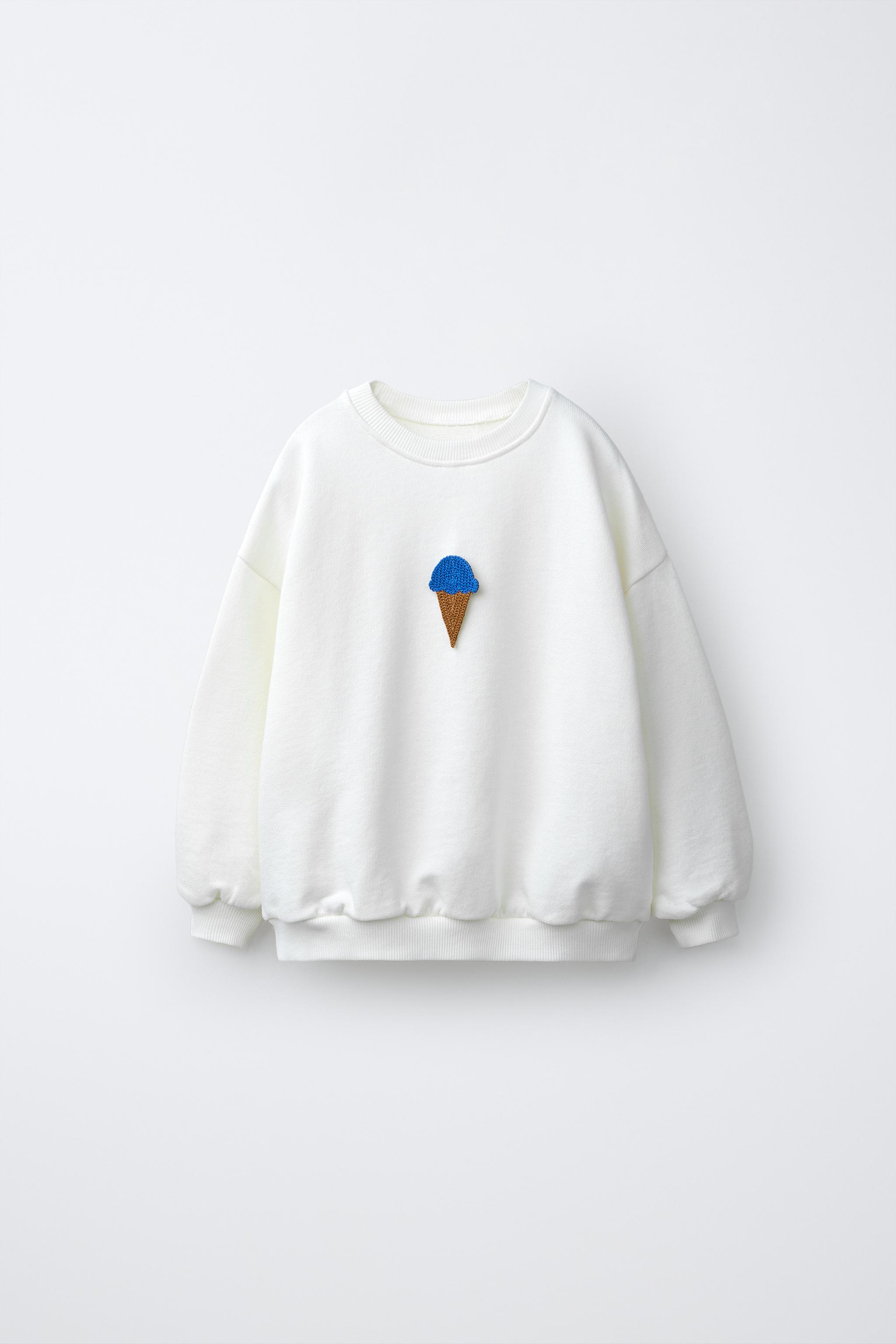 CROCHET ICE CREAM SWEATSHIRT - Ecru | ZARA United States