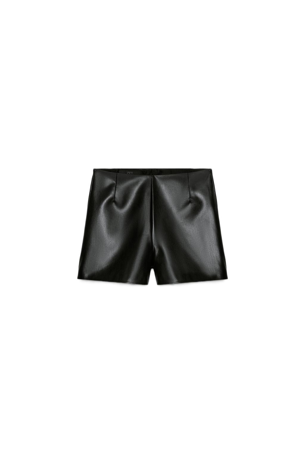 FAUX LEATHER HIGH-WAISTED SHORTS - image 3