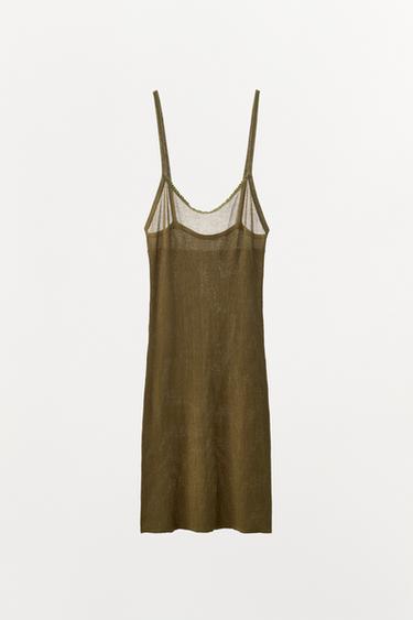 RIB KNIT MINI DRESS - Dark khaki by Zara - Image 2