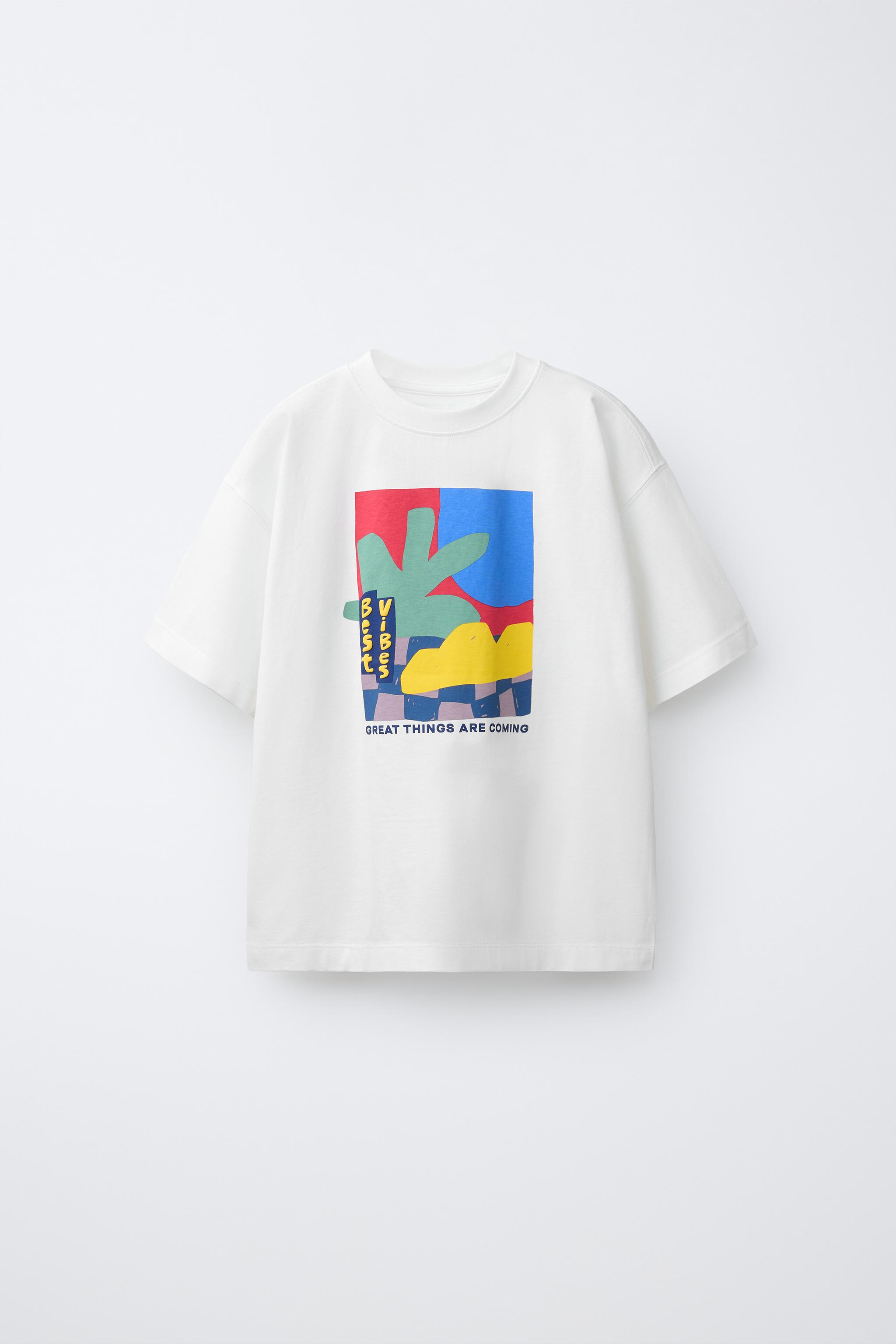 グラフィックプリントTシャツ - ホワイト | ZARA Japan / 日本