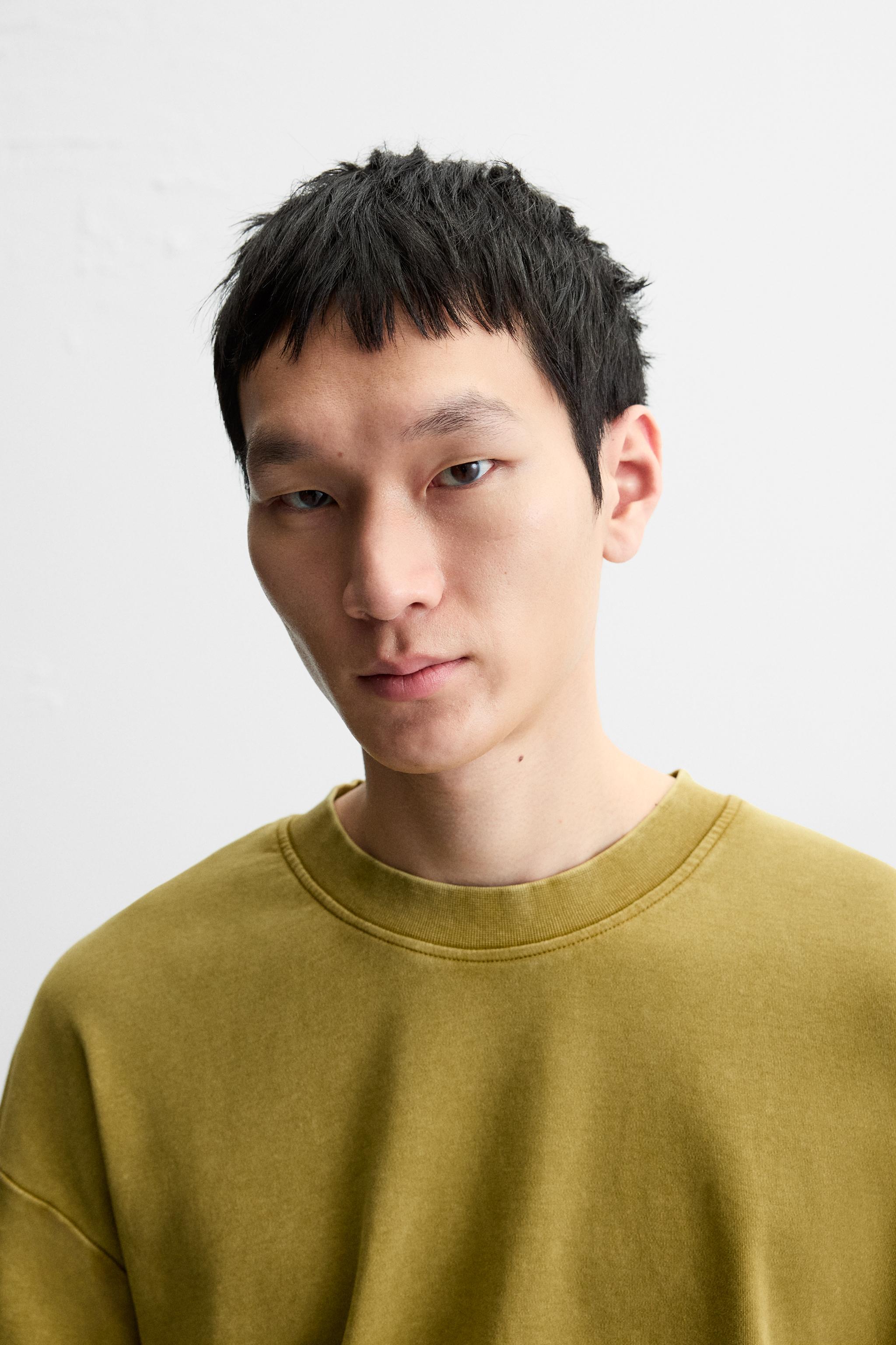 ウォッシュ加工リラックスフィットTシャツ - ライム | ZARA