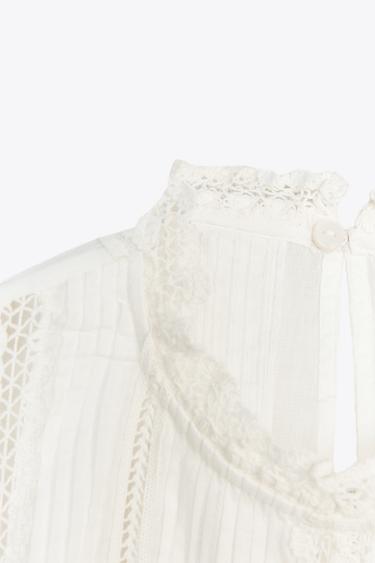BLOUSE ROMANTIQUE BRODÉE ZW COLLECTION - Écru de Zara - Image 7
