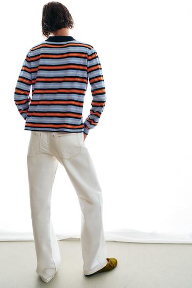 POLO EN MAILLE À RAYURES - Multicolore de Zara - Image 4