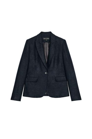 BLAZER BÁSICA CON LINO - Marino de Zara