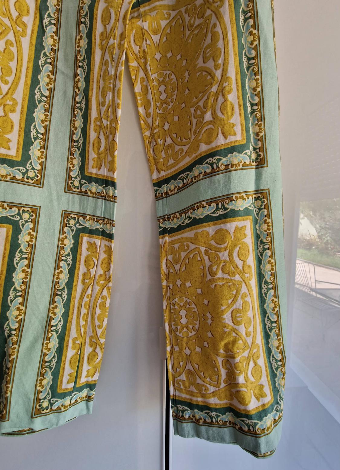 PRINTED LINEN BLEND TROUSERS - Image 3