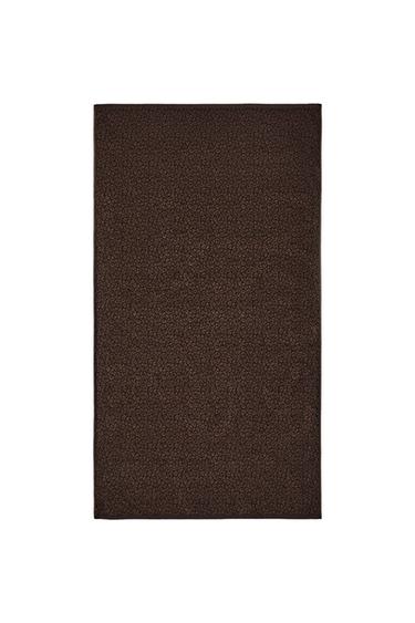 ANIMAL PRINT VELOUR BEACH TOWEL - Chocolate by Zara