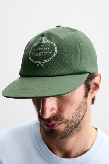 CASQUETTE DÉLAVÉE AVEC IMPRIMÉ COMBINÉ - Vert de Zara - Image 3