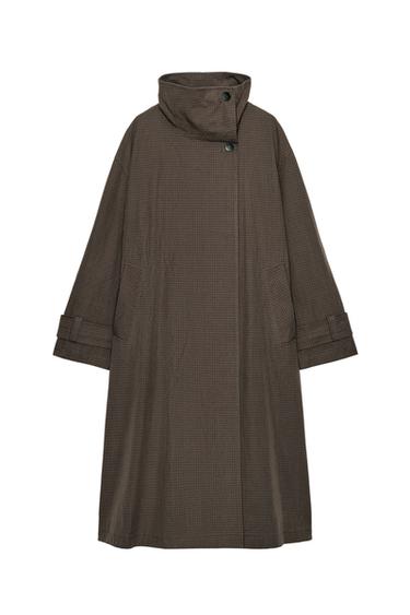 ZW COLLECTION OVERSIZE CHECK TRENCH COAT