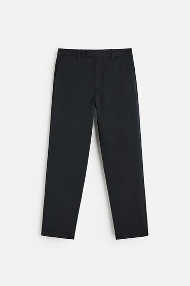 COTTON - WOOL TROUSERS - Navy blue by Zara