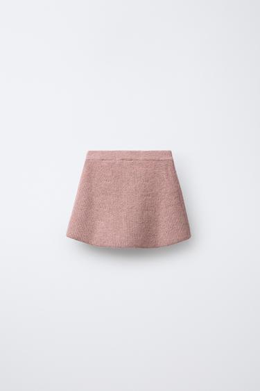 JUPE EN MAILLE AVEC NŒUDS - Rose chiné de Zara - Image 1