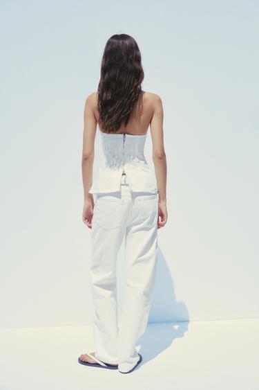 TOP BANDEAU DENIM TRF - Blanc de Zara - Image 5