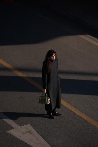 ZW COLLECTION LIMITED EDITION LONG WOOL COAT - Grey marl by Zara