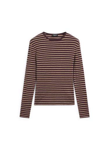Zara Cotton blend striped long sleeve T-shirt - Eggplant