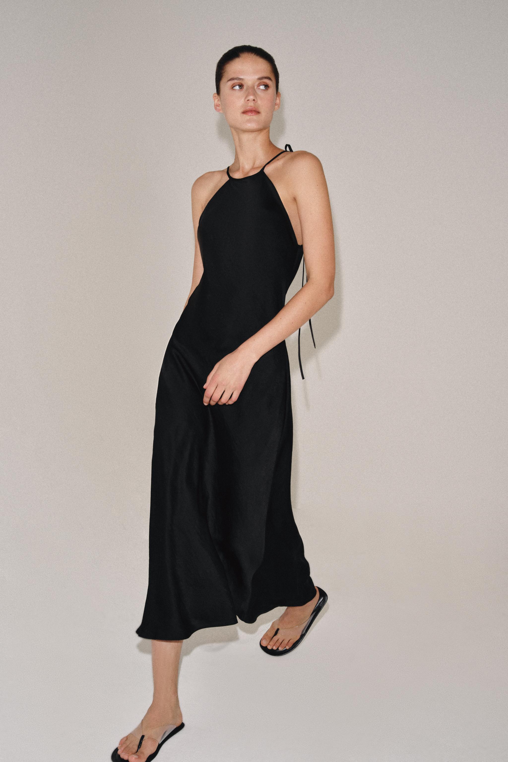 ZW COLLECTION SATIN EFFECT HALTER DRESS