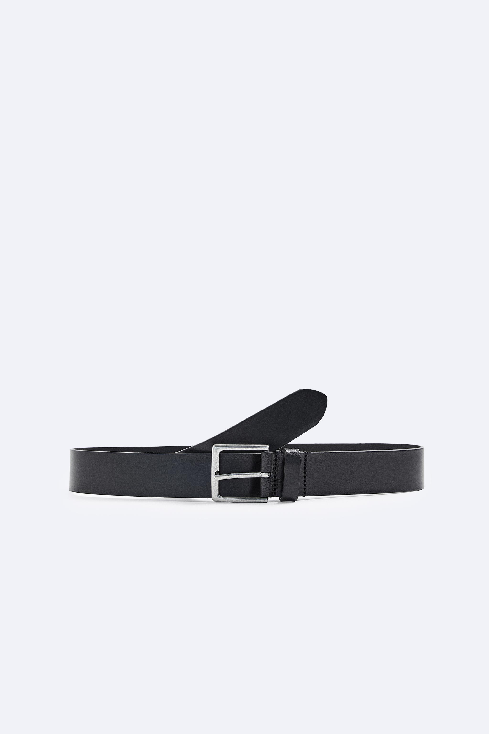 BASIC LEATHER BELT - Black | ZARA United States