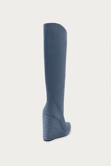 BOTTES À TALONS COMPENSÉS MARISA BERENSON X ZARA - Bleu jean de Zara - Image 3