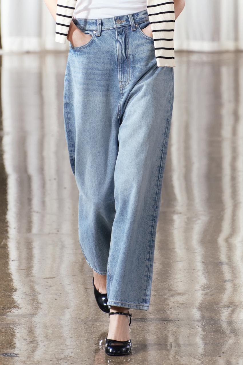 GENERICO Jeans ajustados de cintura alta para mujer- azul.