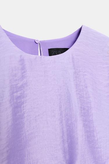 ROBE COURTE À VOLANTS - Lilas clair de Zara - Image 8