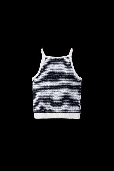 TOP IN FROTEE-OPTIK MIT STREIFEN - Gestreift von Zara