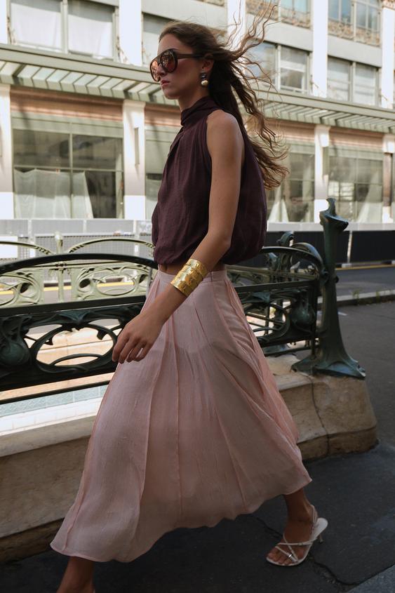 Jupe Short Jupe Longue Zara Leopard Jupe-Short Léopard Beige à - Main Image