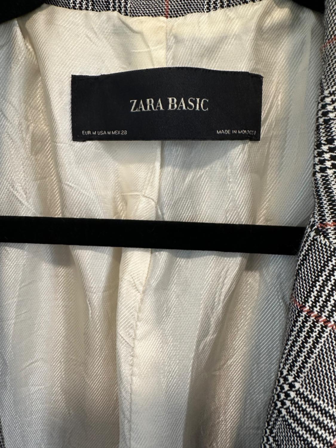 DOUBLE BREASTED PLAID CHECKED BLAZER GRAY - Image 4