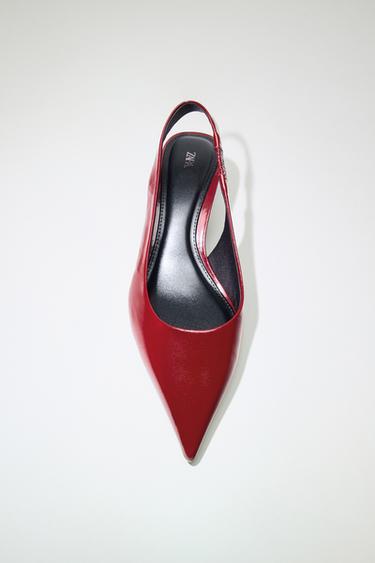 ZAPATO TACÓN KITTEN PIEL - Rojo de Zara