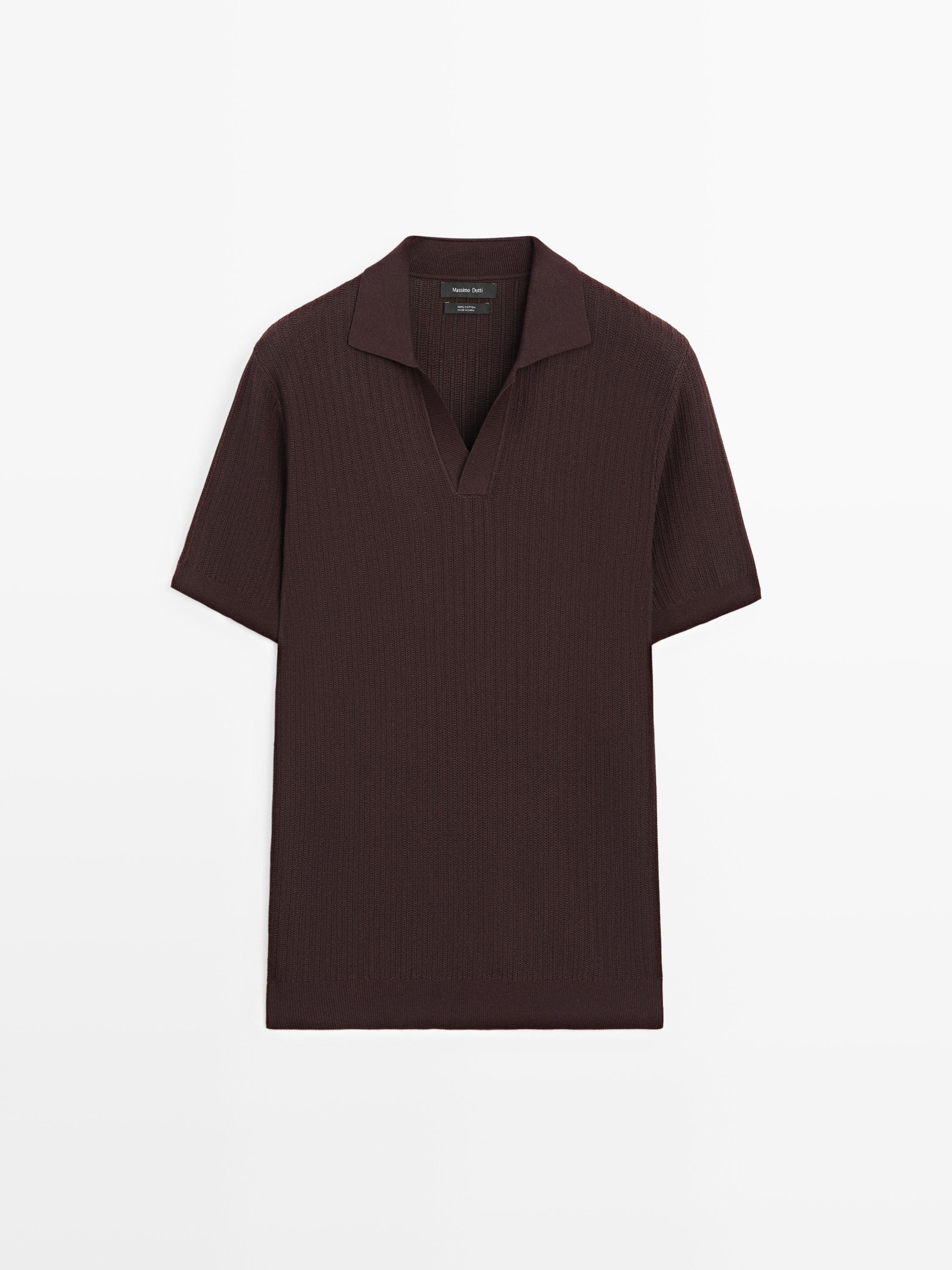 Pull polo en maille jacquard