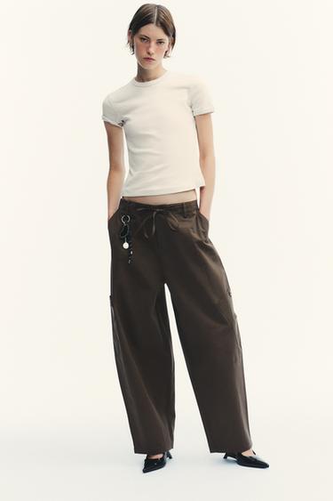 BACK SEAMED T-SHIRT - Stone de Zara - Image 0