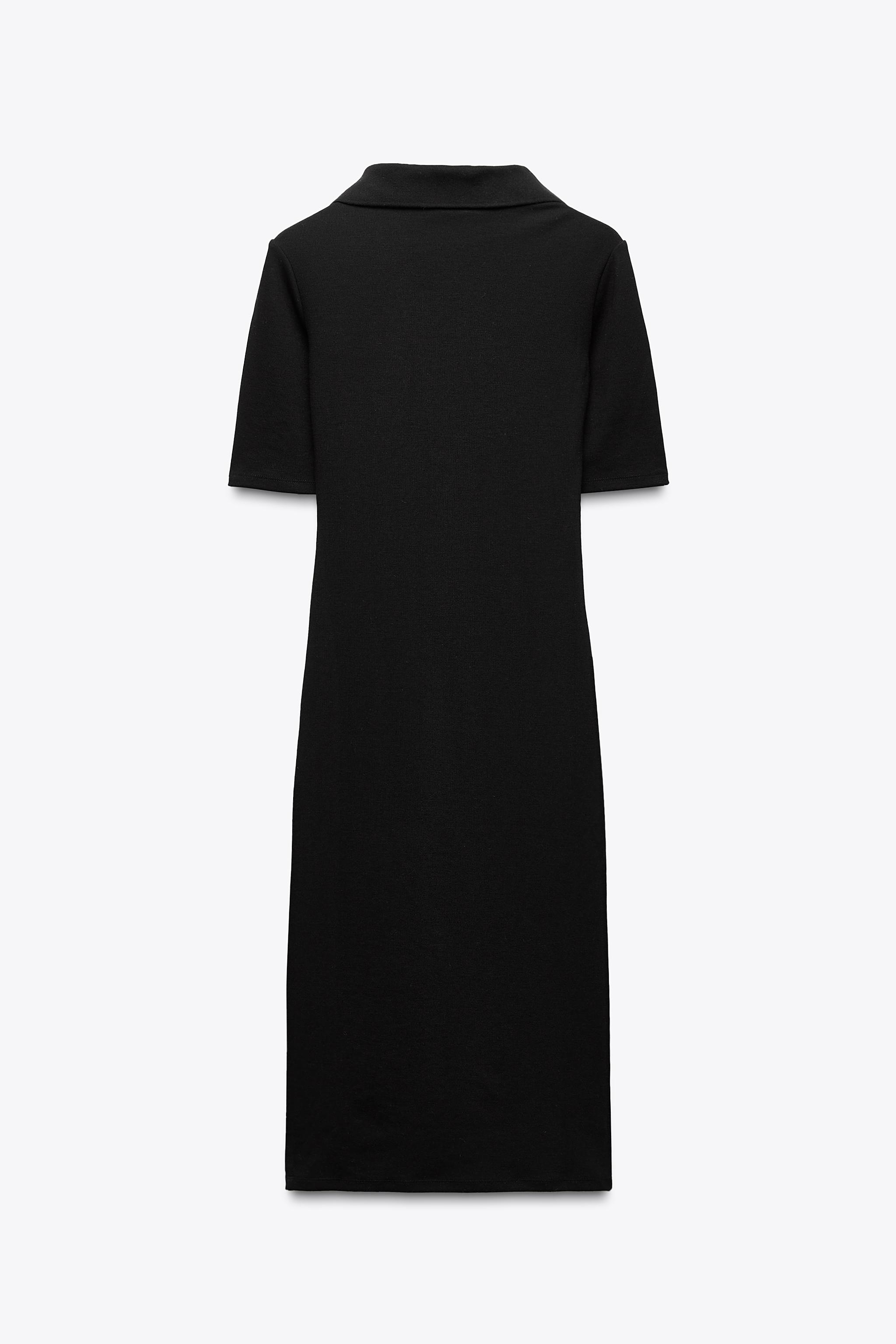 インターロック ポロネックワンピース - ブラック | ZARA Japan