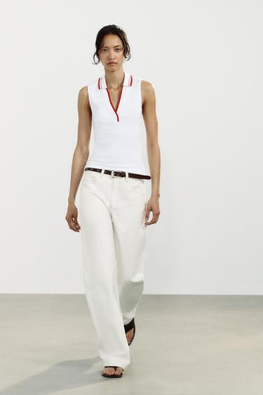 POLO CANALÉ - Blanco de Zara - Imagen 0