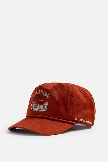 WASHED PRINT CAP - Red by Zara