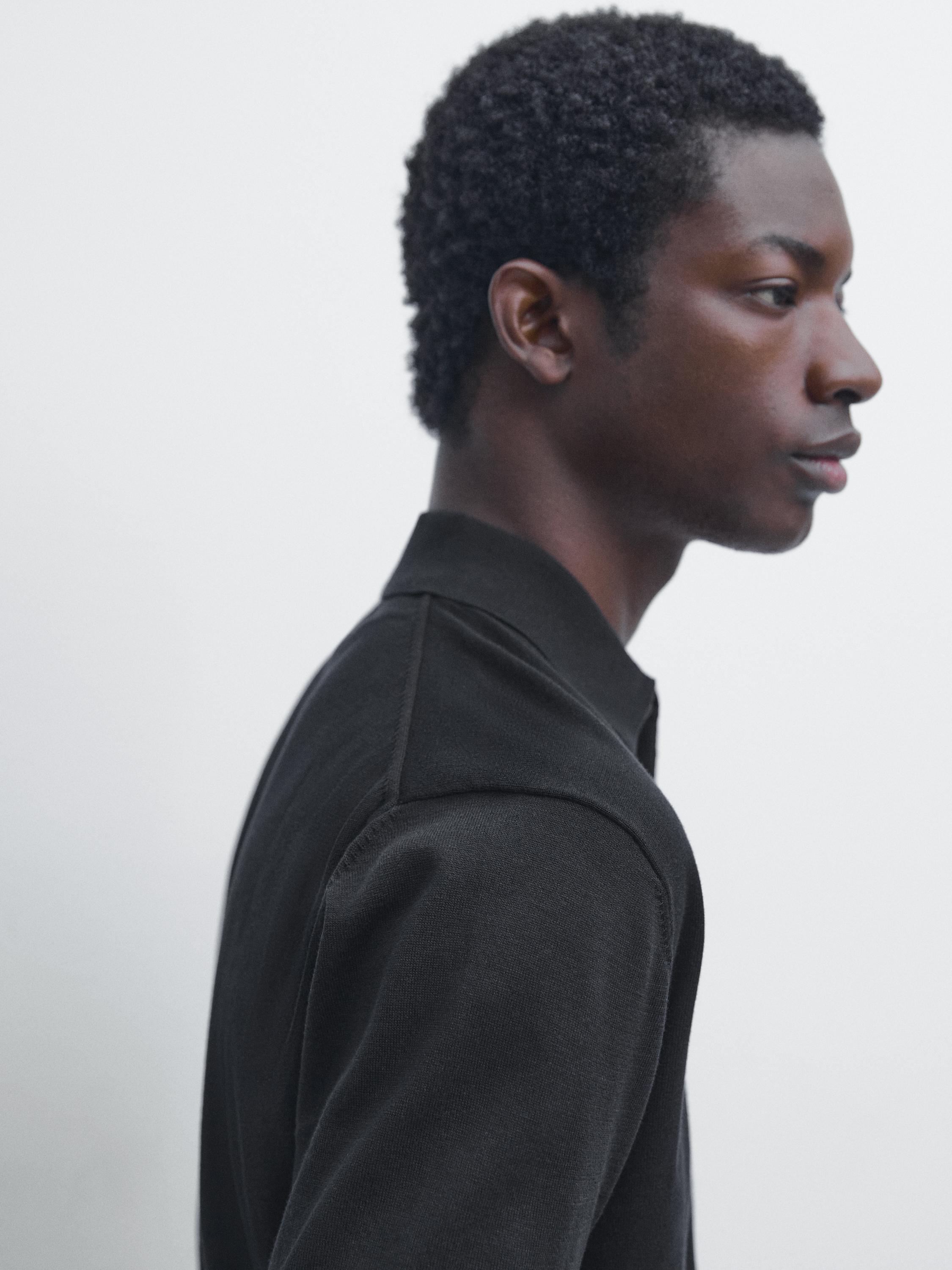 Knit cotton polo shirt