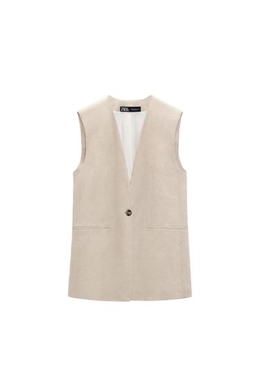 LONGLINE 100% LINEN VEST