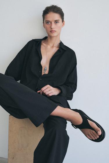 FLAT SUEDE SANDALS - Black by Zara - Image 0