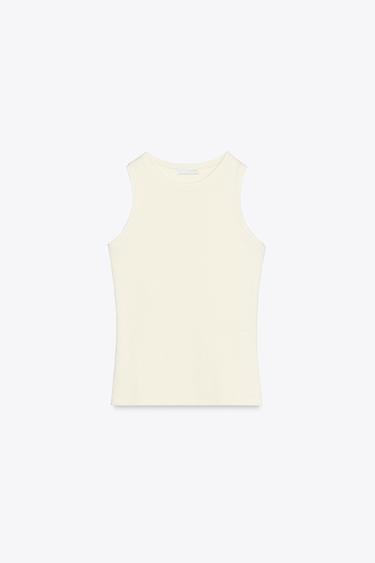 SLEEVELESS TOP - Mid-ecru by Zara