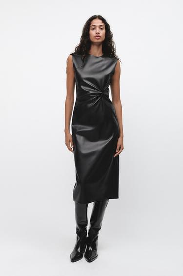 FAUX LEATHER DRESS - Black by Zara